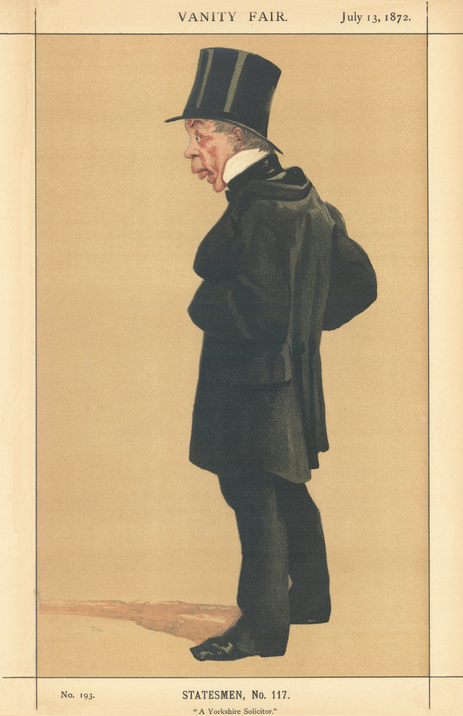 VANITY FAIR SPY CARTOON George Leeman 'A Yorkshire Solicitor' Law. Coidé 1872